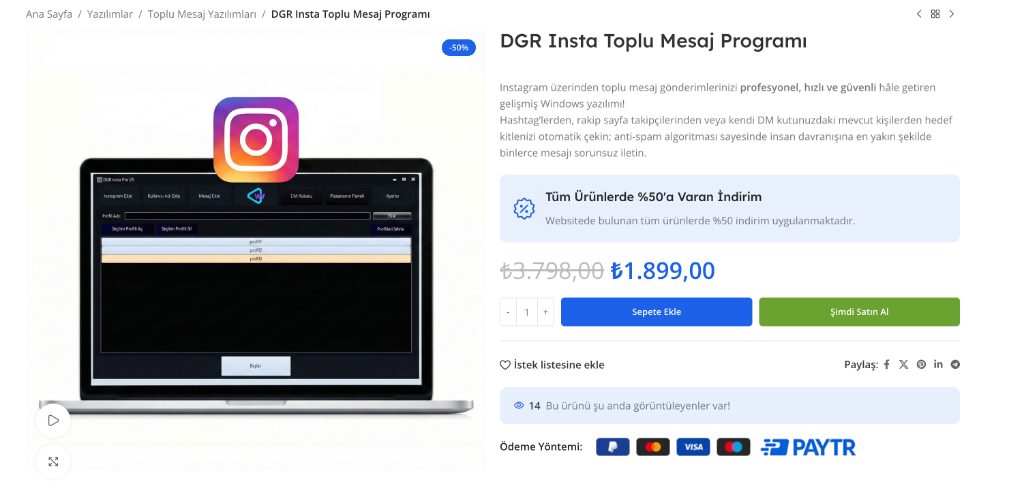 DGR Insta Toplu Mesaj Programı