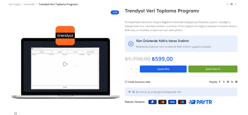 Trendyol Veri Toplama Programı